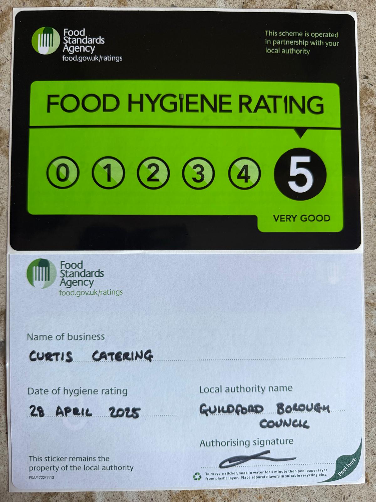 5-star food hygiene rating